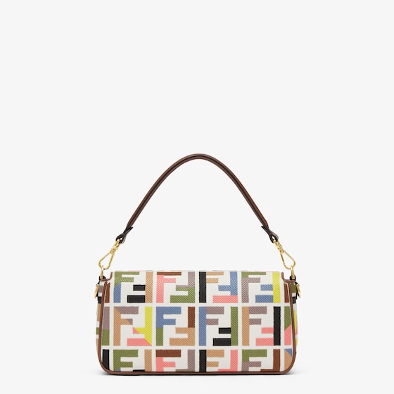 Baguette Canvas Bag With Multicolor FF Embroidery - Image 3